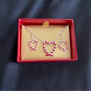 Avon Candy Cane Confection Necklace & Earring set in Box